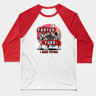 Farter Furry I Mean Father Fun Muscle Wolf Thigh Fursona Pun Baseball T-Shirt